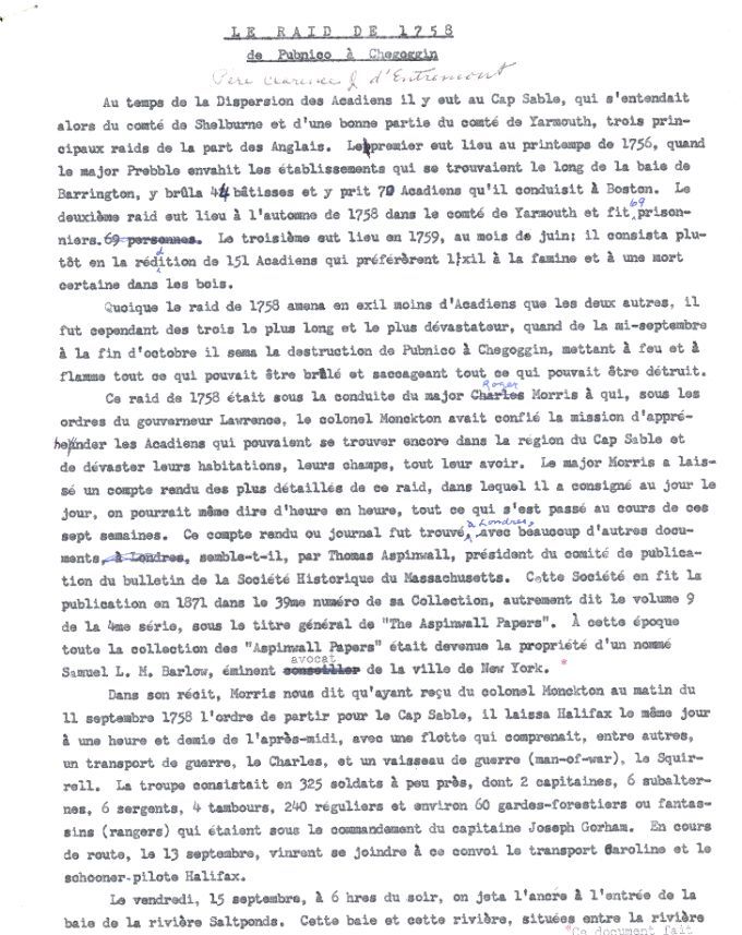 The 1758 raid from Pubnico to Chegoggin