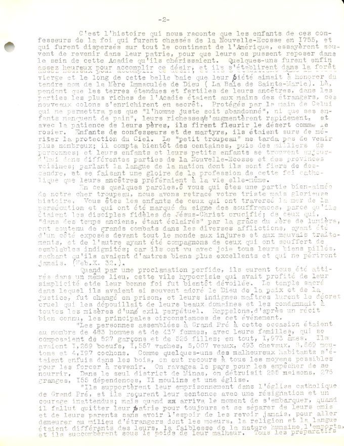 Episcopal letter from Halifax's Archbishop to the Acadians, 1855