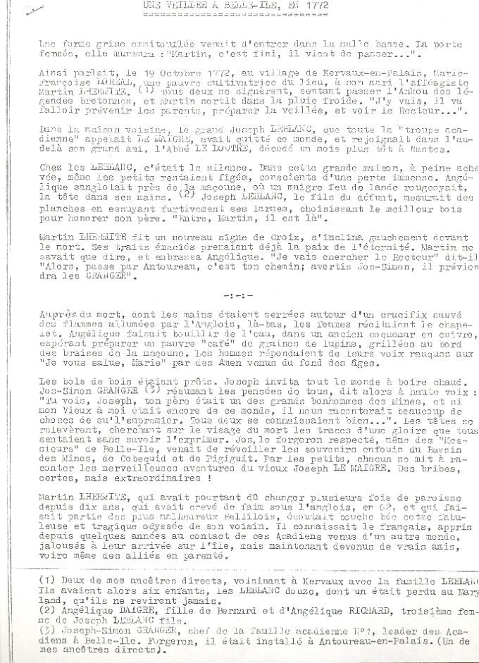 An evening in Belle-Île, in 1772