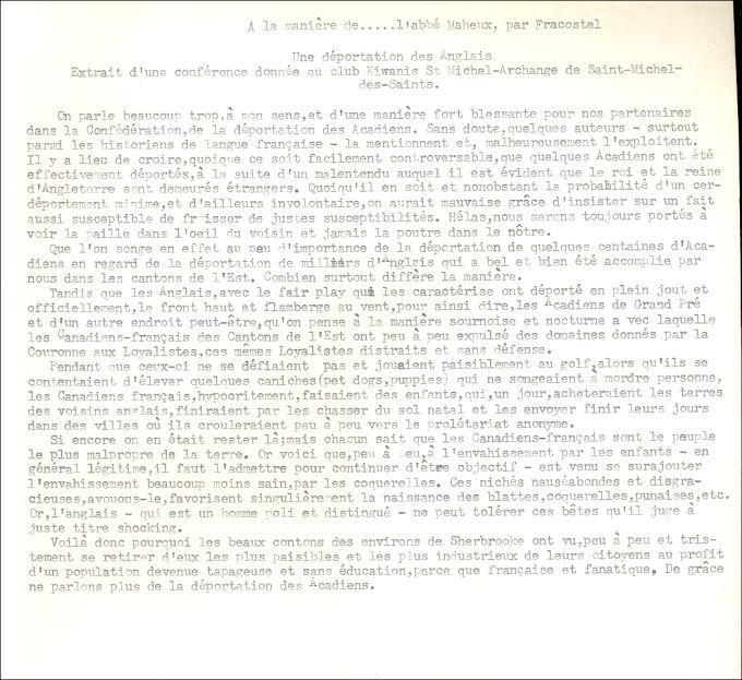 In the manner of father Maheux