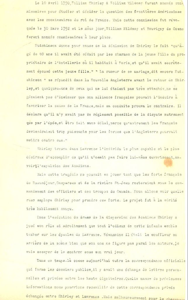 Correspondence between Lawrence, Shirley and the Lords of Trade