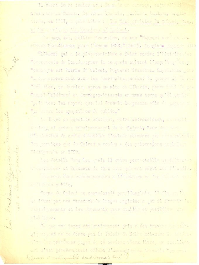 Pierre du Calvet and the Acadians in Restigouche