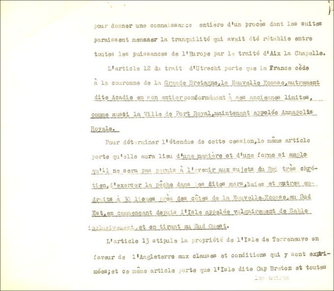 Étude sur les frontières de l'Acadie, 1710-1755
