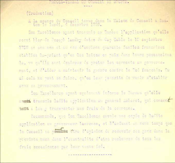 Minutes of the Council of Boston, 1758