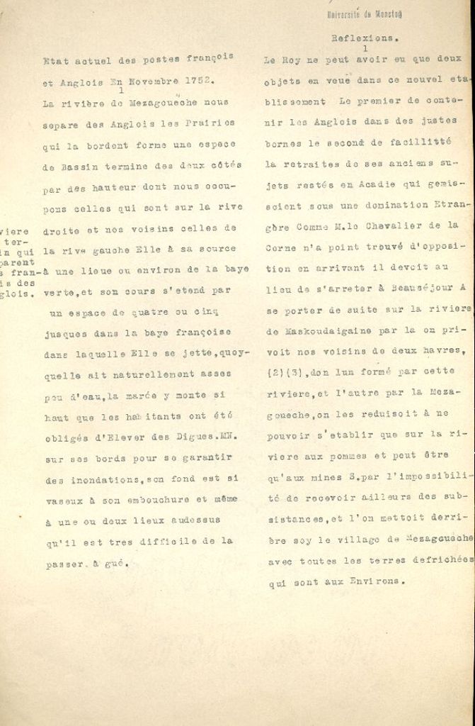 Report by Le Loutre, 1752