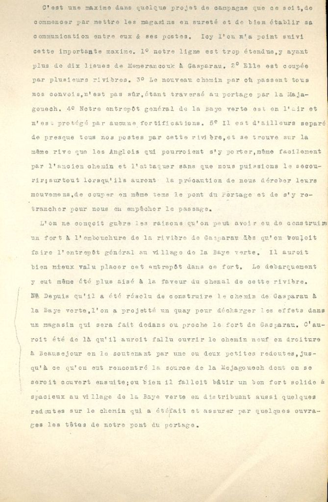 Réflexions de Pichon sur le mémoire de Le Loutre, 1754