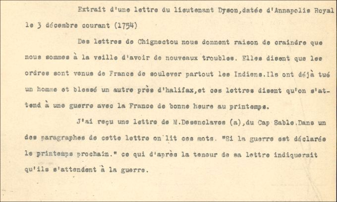 Letter from Dyson to an unknown addressee, 1754