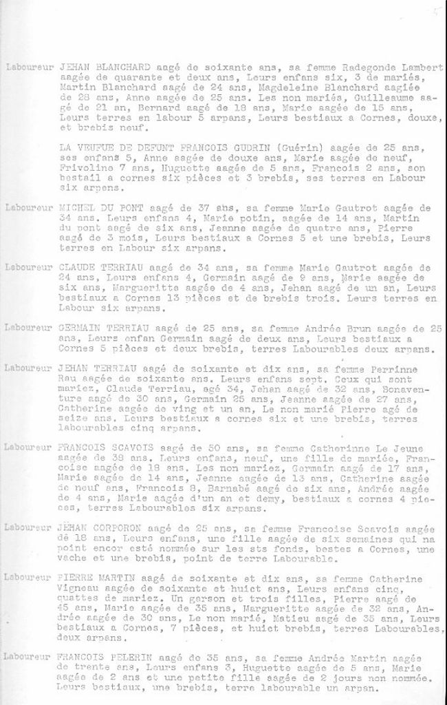 Recensement de l'Acadie, 1671