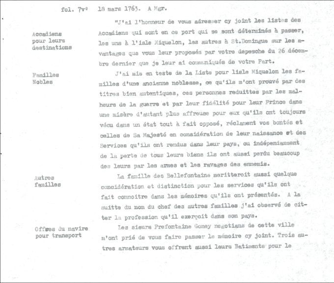 Letter from Defrancy to Choiseul, 1763