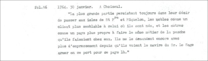 Letter from Defrancy to Choiseul, 1764