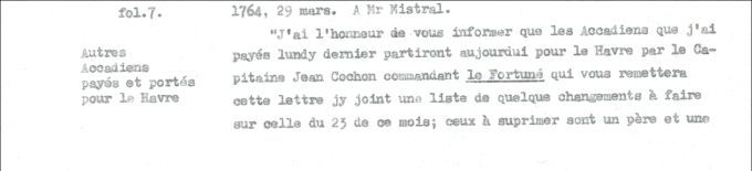 Lettre de Defrancy à Mistral, 1764