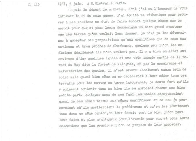 Letter from Defrancy to Mistral, 1767