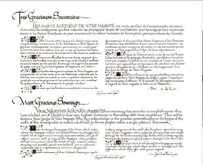 Message à la reine, 1955