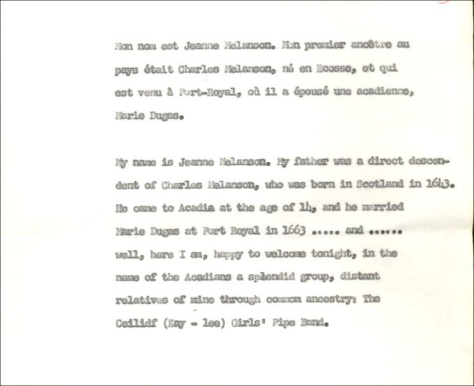 Discours, Festival de folklore, 1955