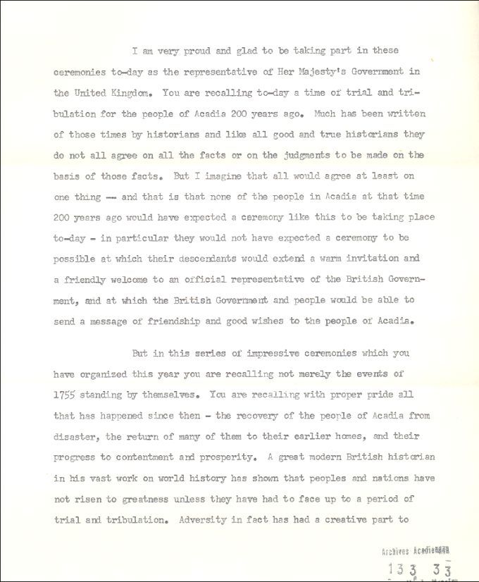 Discours, Neil Pritchard, bicentenaire de la Déportation, 1955