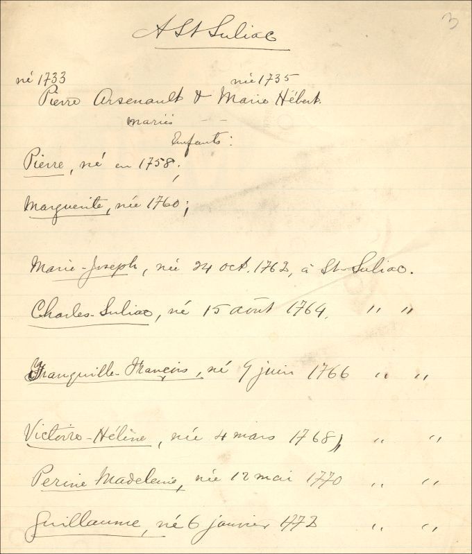 Arsenault and Hébert families