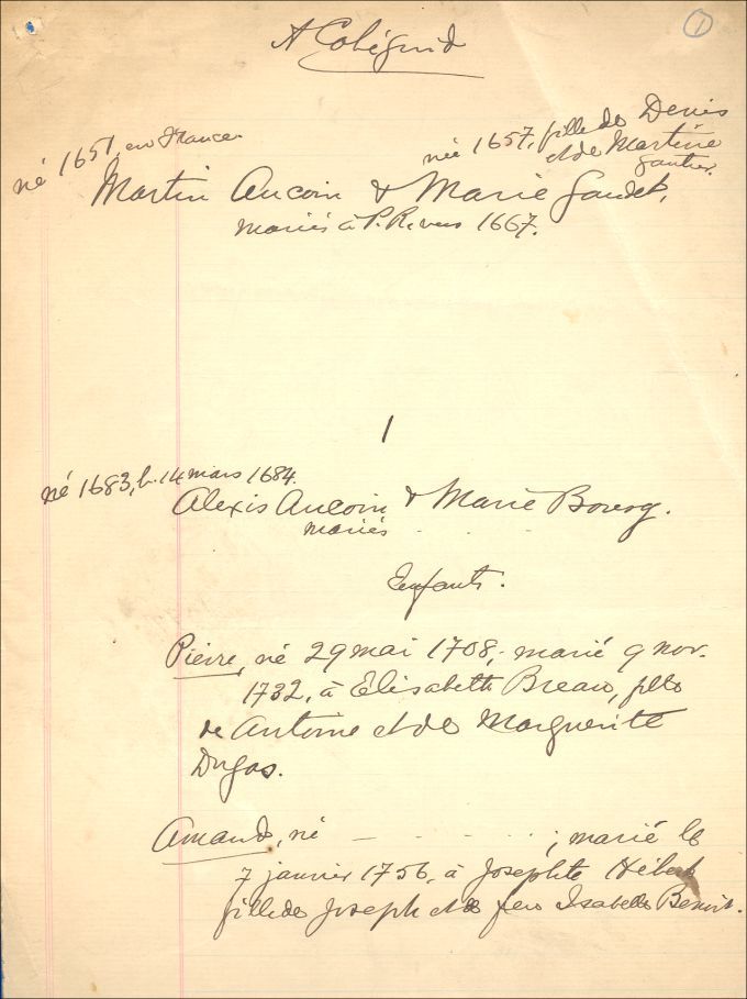 Aucoin and Gaudet families