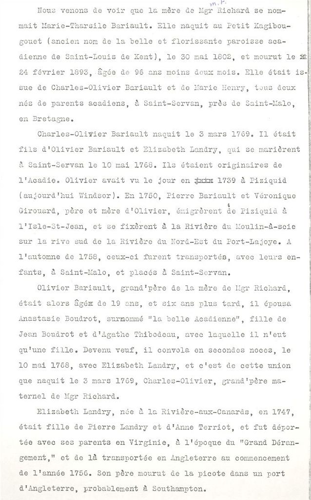 Barrieau and Richard families