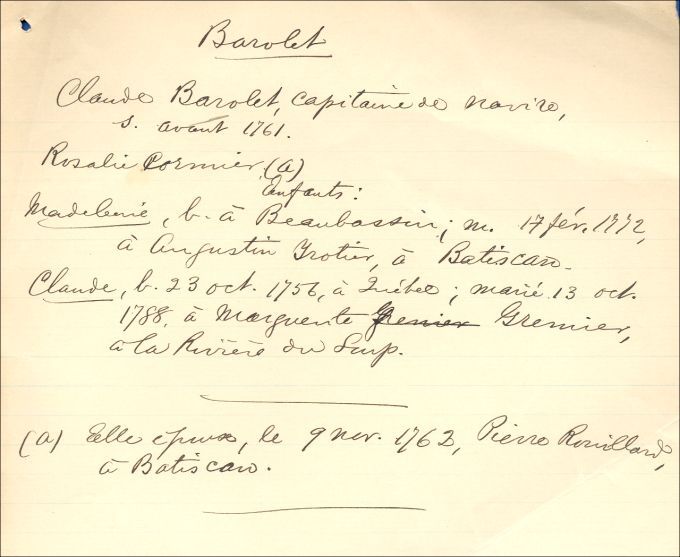 Barolet and Cormier families