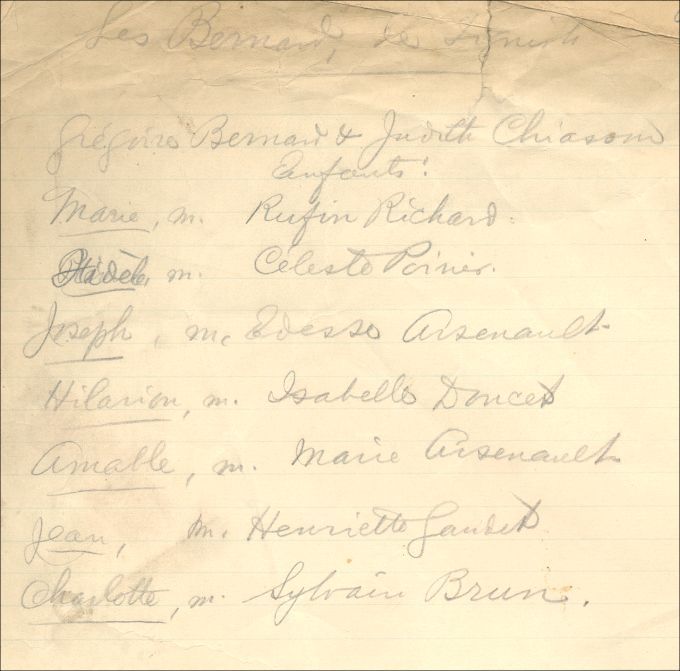 Bernard and Chiasson families