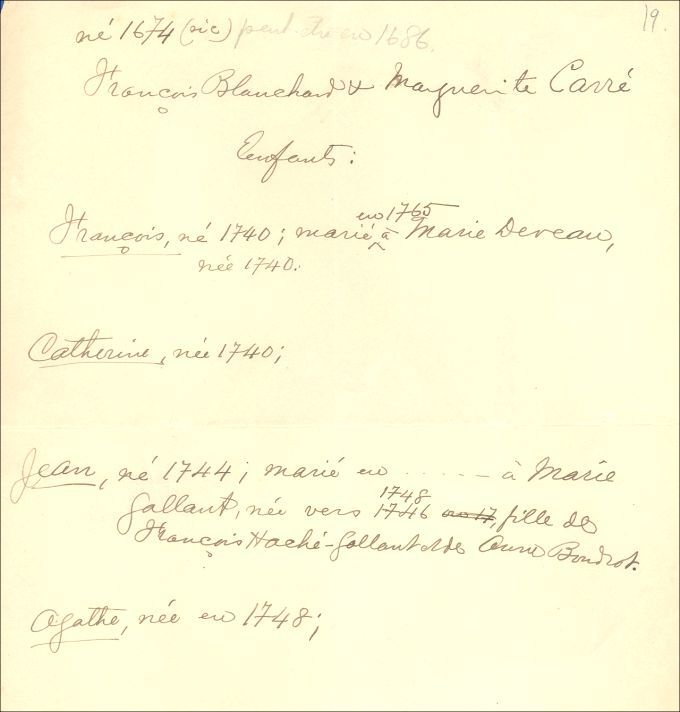 Blanchard et Carré families