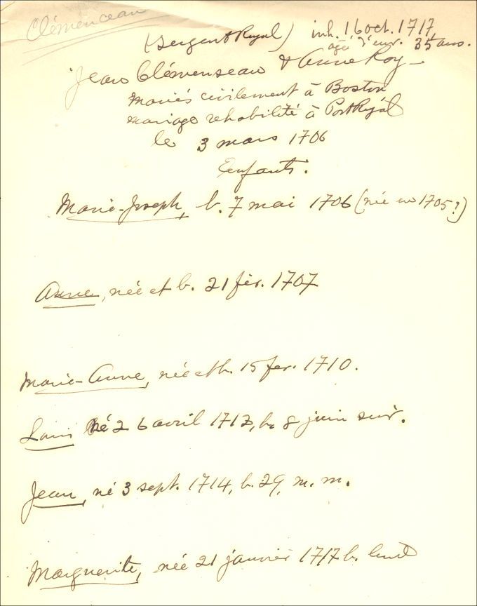 Clémenceau and Roy families