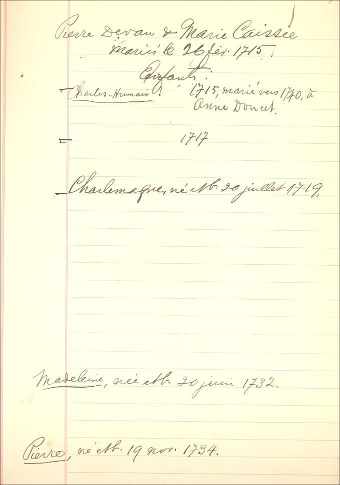 Deveau and Martin families