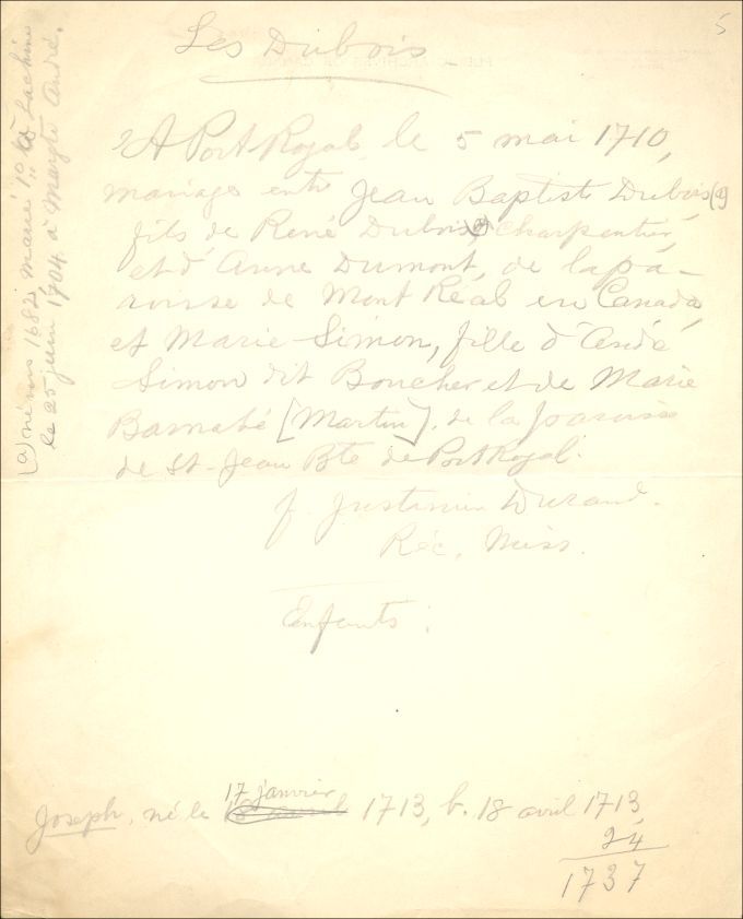 Dubois and Simon families