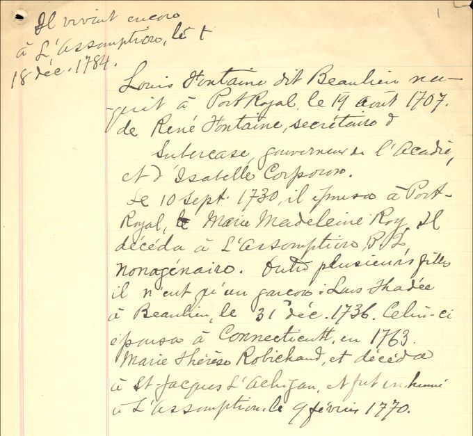 Fontaine and Roy families