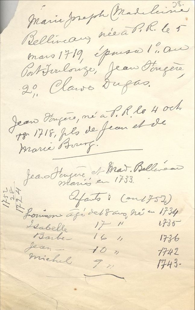 Fougère and Belliveau families