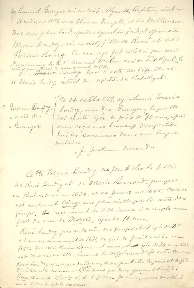 Granger and Landry families