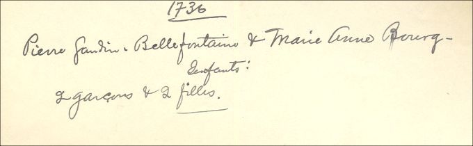 Godin and Bourg (Bourque) families