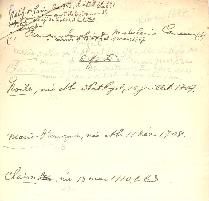 Familles Langlois et Comeau 