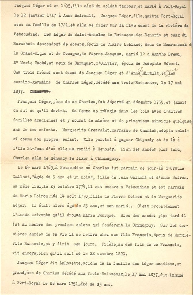 Familles Léger et Amirault