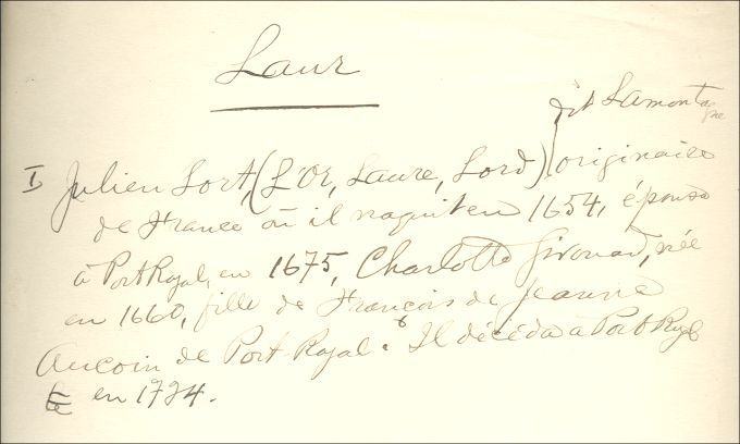 Familles Lord et Girouard 