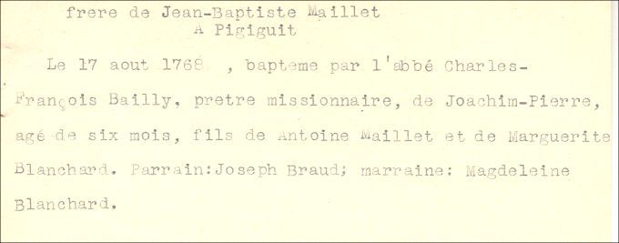 Familles Maillet et Blanchard