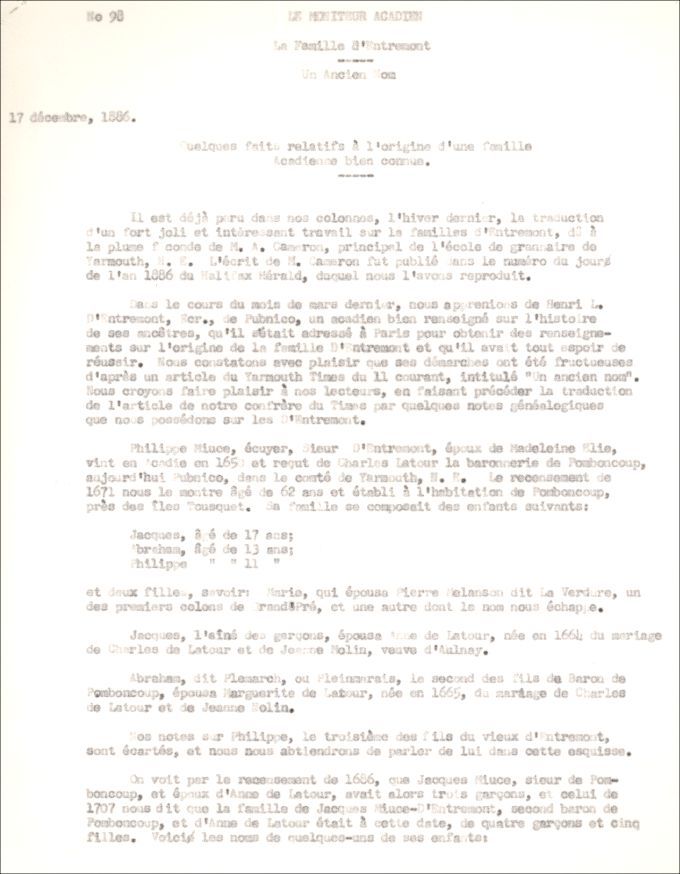 d'Entremont (Mius) family