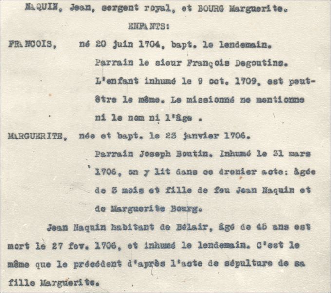 Naquin and Bourg (Bourque) families