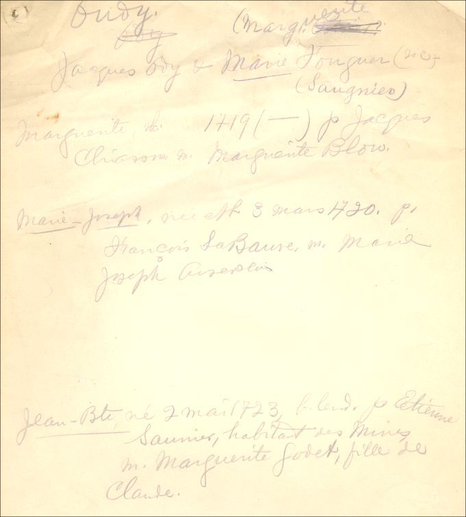 Oudy and Saulnier families