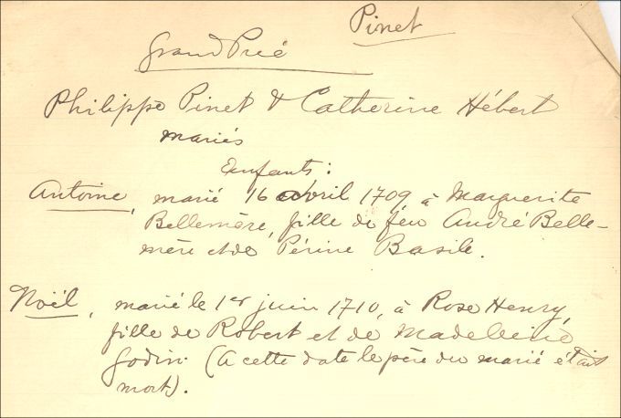 Pinet and Hébert families