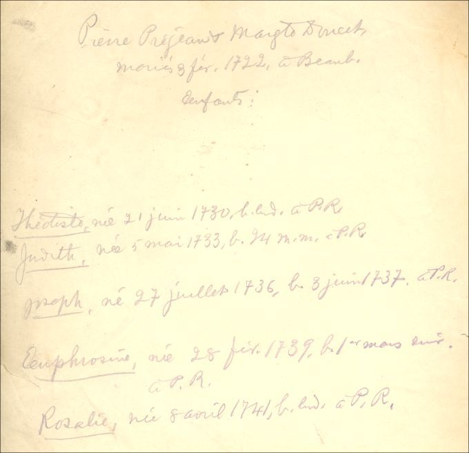 Préjean and Doucet families