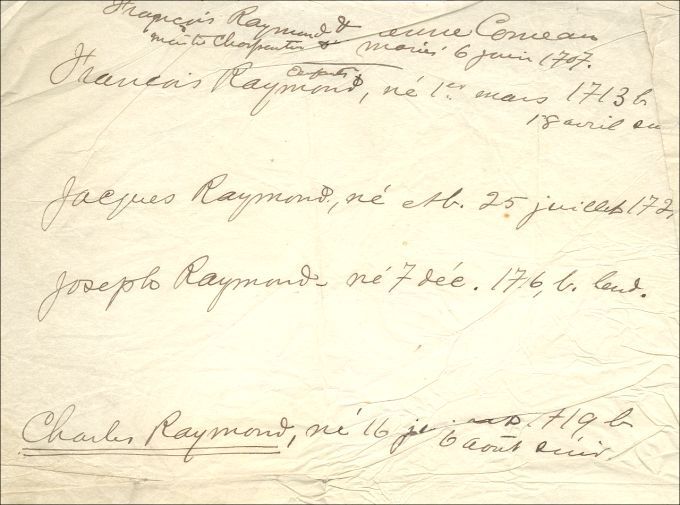 Raymond and Comeau families