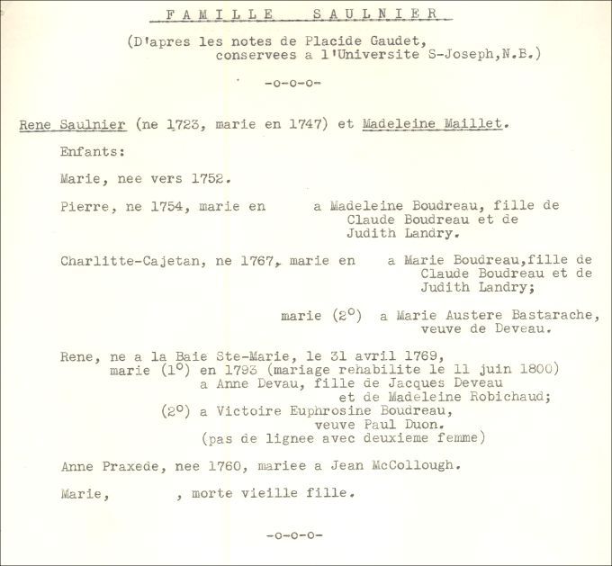 Saulnier and Maillet families