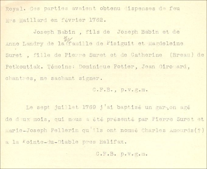 Familles Surette et Pellerin