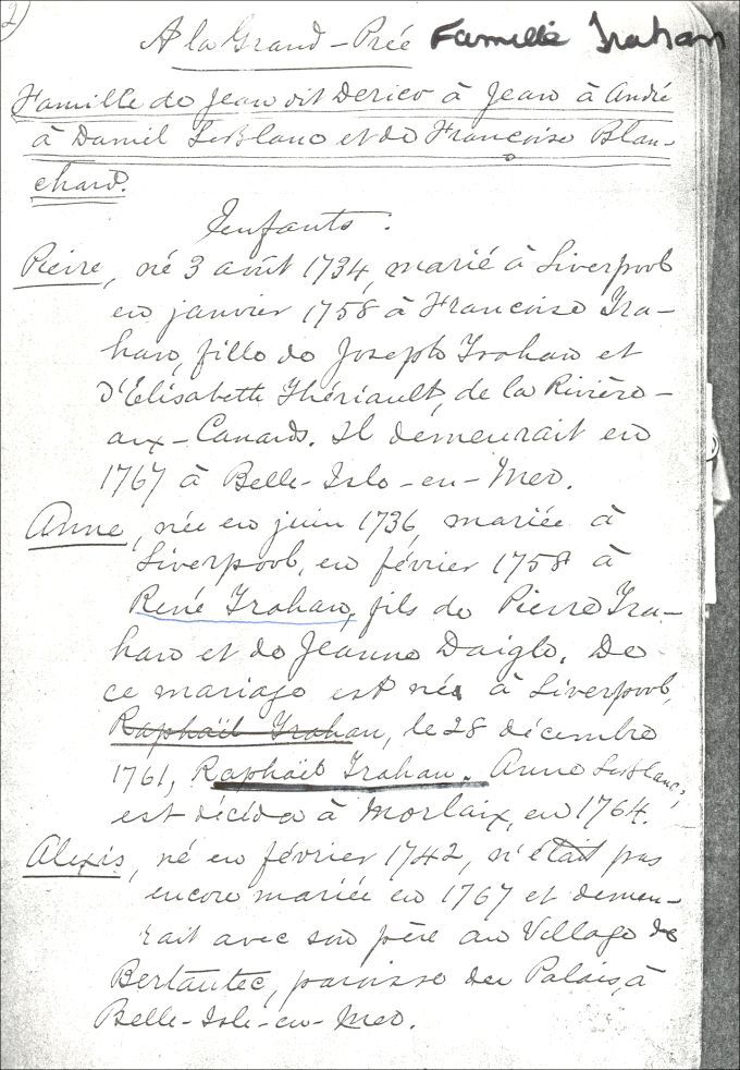 Trahan and LeBlanc families