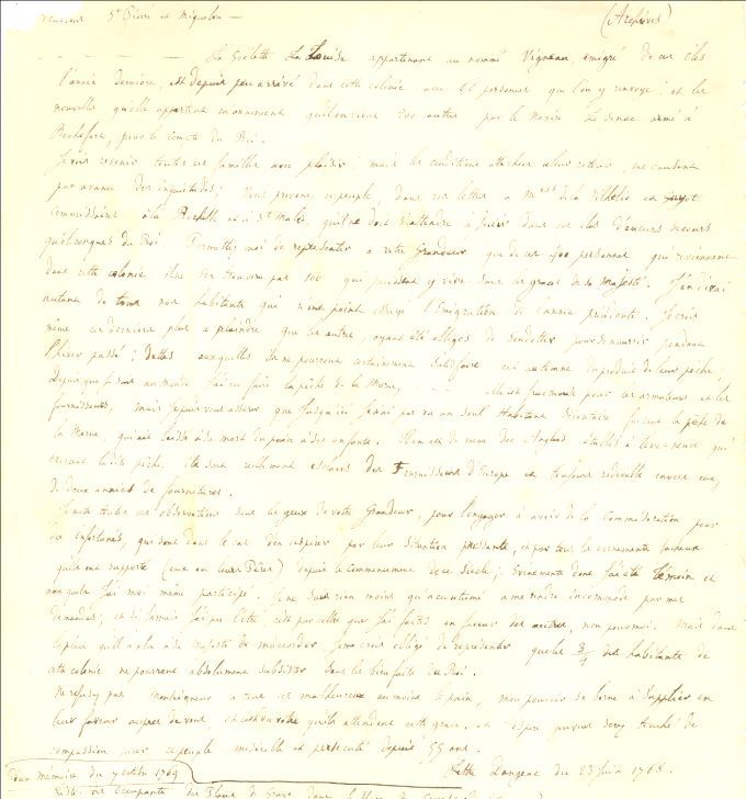 Acadian refugees, Saint-Pierre et Miquelon, 1768