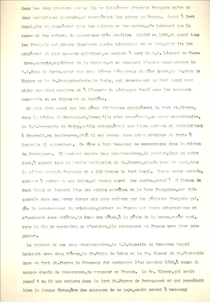 Actual state of Acadie, 1656