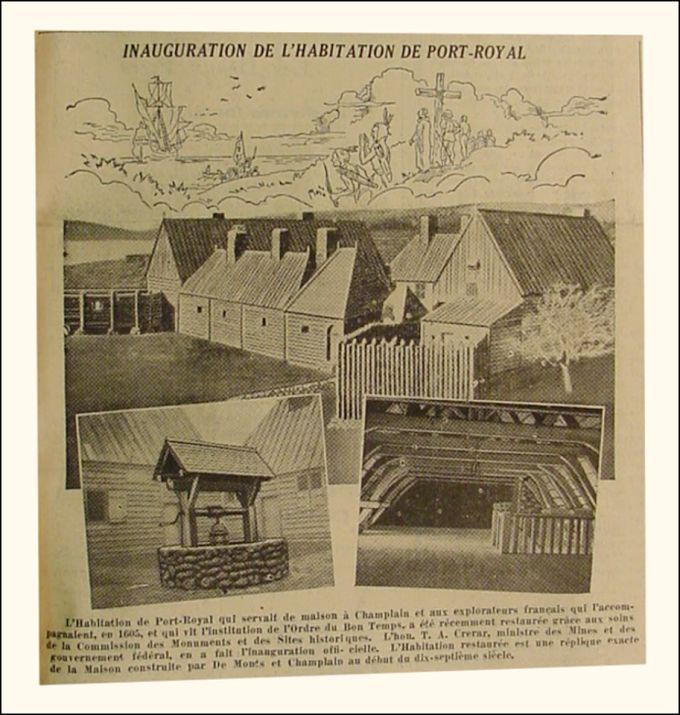 Inauguration of the Port-Royal Habitation, N.S.