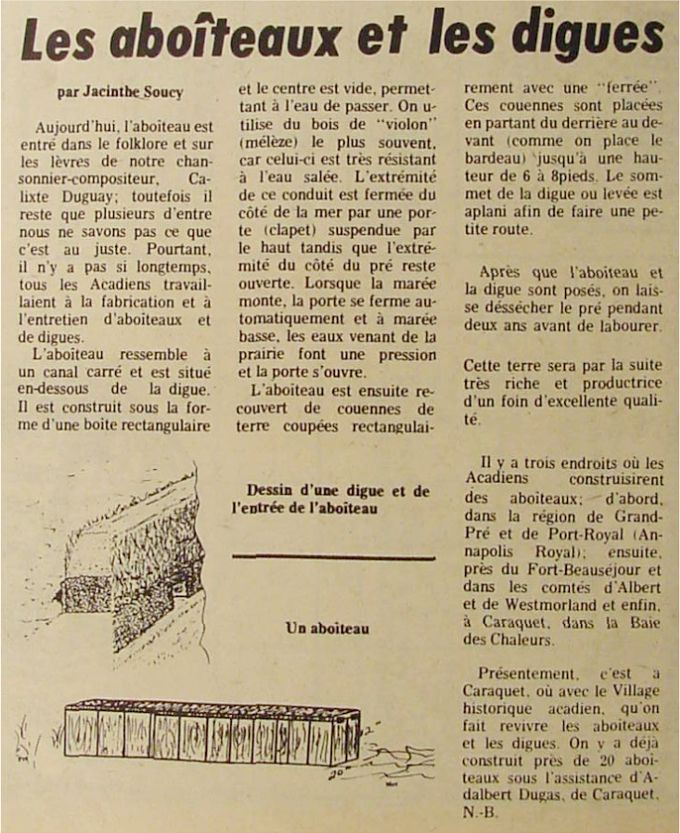 Les aboîteaux et les digues