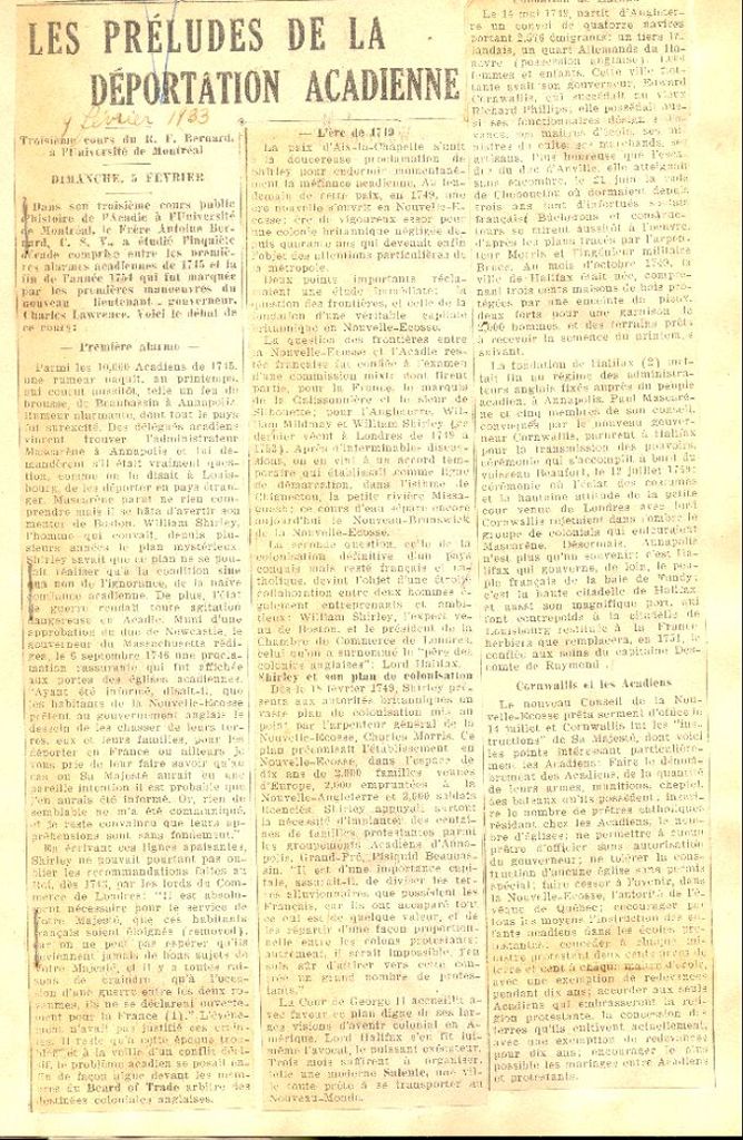 The preludes to the Deportation of the Acadians